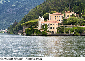 Urlaub in einer Ferienwohnung in Lenno, Comer See, Blick auf Villa